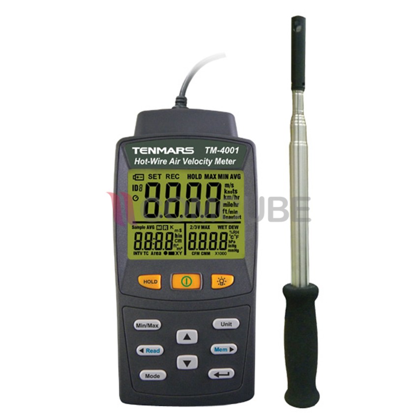 Tenmars TM-4001 เครื่องวัดความเร็วลม/CFM, CMM/อุณหภูมิ (Hot Wire)