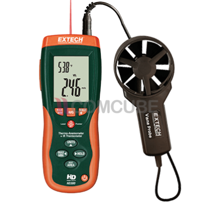 เครื่องวัดความเร็วลม/CFM CMM/IR เทอร์โมมิเตอร์/อุณหภูมิ EXTECH HD300