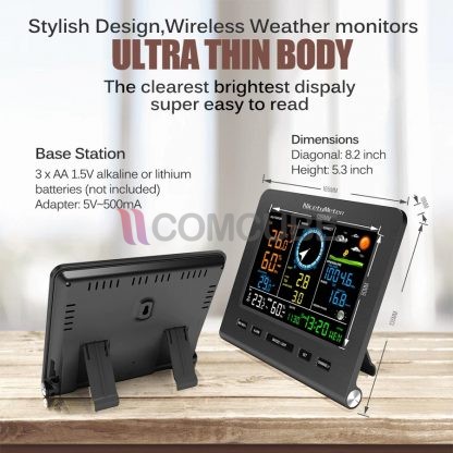 สถานีตรวจวัดสภาพอากาศ NicetyMeter 0366WF-019T WiFi Weather Station - Image 4