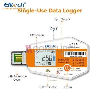 เครื่องบันทึกอุณหภูมิ Data Logger Elitech logEt 1 Bio (Single Use) - Image 2
