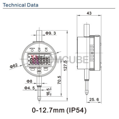 SHAHE รุ่น GSL-5301-10-7 Dial Gauge (0-12.7mm) - Image 3