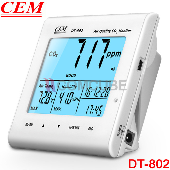 CEM DT-802 เครื่องวัดก๊าซ CO2/อุณหภูมิ/ความชื้น
